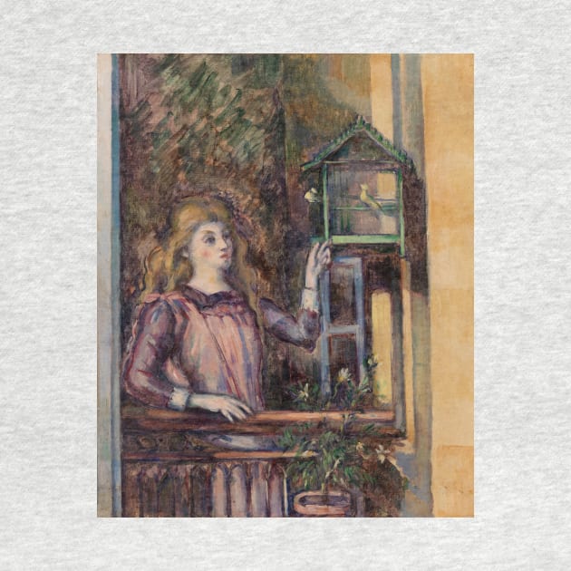 Girl with Birdcage by Paul Cezanne by Classic Art Stall